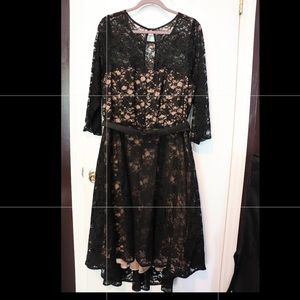 Black Lace A-Line with Belt